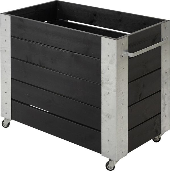 Plus Blumenkasten Cubic 87 x 50 x 70 cm schwarz mit Räder