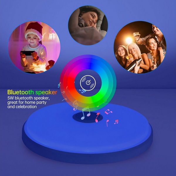 JDONG Deckenleuchte Dimmbar mit Bluetooth Lautsprecher 30/40/60CM, Deckenlamp mit Fernbedienung 3000-6500k RGB Farbwechsel, APP-Steuerung Musikwiedergabe für Schlafzimmer Kinderzimmer