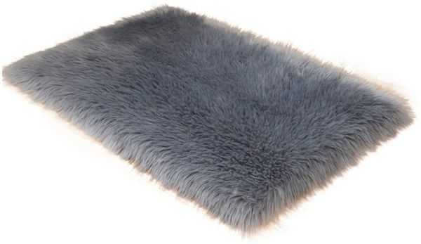 BTTO TEPP Hochflor-Teppich Fellteppich,Kunstfell,Weich,Hochflor Shaggy Teppiche,Rechteckig, Länge 6cm, 50X80 cm, Langflor Teppich,Wohnzimmer,Schlafzimmer,Esszimmer,Uni Einfarbig