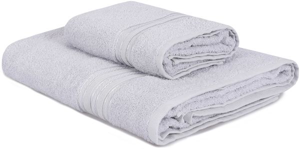 Handtuchset (2 Stück), 'Dora', Grau