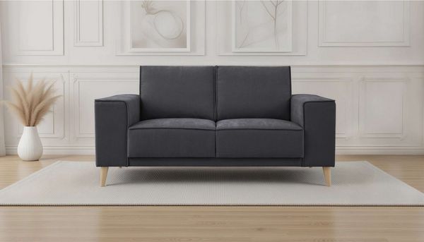 OTTO home 2-Sitzer Oland Skandi, weicher Chenille-Stoff, 164 cm, Wellenunterfederung, Skandi-Design, Massivholzfüße