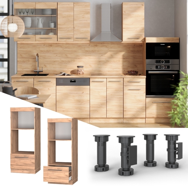 Mikrowellenschrank Fame-Line Goldkraft Eiche 60 cm Vicco Bild 2