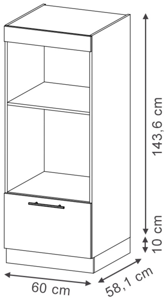 Mikrowellenschrank Fame-Line Goldkraft Eiche 60 cm Vicco Bild 3