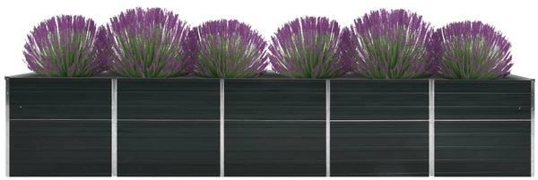 vidaXL Garten-Hochbeet Verzinkter Stahl 400x80x77 cm Anthrazit 47063 Bild 3