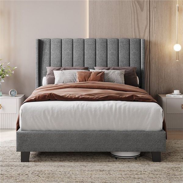 Yaheetech Polsterbett 140/160 x 200 cm, Doppelbett Familienbett Bettgestell mit Lattenrost, 140 x 200 cm
