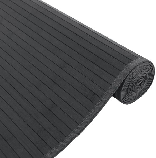 vidaXL Teppich Rechteckig Grau 80x100 cm Bambus 376904 Bild 4