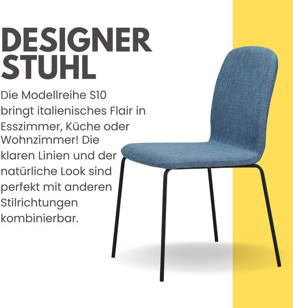 Albatros Esszimmerstühle 4er Set ENNA, blau - stapelbar, bequemer Polsterstuhl - Eleganter Küchenstuhl, Stuhl Esszimmer oder Esstisch Stuhl, Konferenzstuhl , Stückzahl:4, Farbe:Blau Bild 3