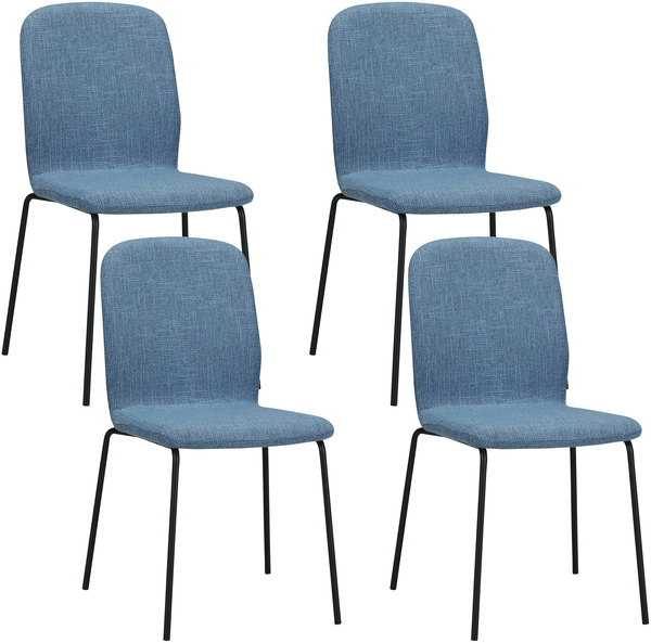 Albatros Esszimmerstühle 4er Set ENNA, blau - stapelbar, bequemer Polsterstuhl - Eleganter Küchenstuhl, Stuhl Esszimmer oder Esstisch Stuhl, Konferenzstuhl , Stückzahl:4, Farbe:Blau Bild 10