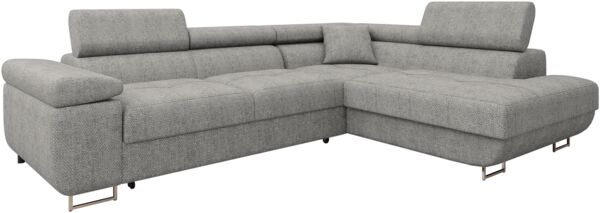 Ecksofa Torezio Premium mit Einstellbare Kopfstützen, Bettkasten und Schlaffunktion (Farbe: Magni 206.12, Seite: Rechts)