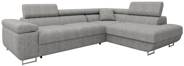 Ecksofa Torezio Premium mit Einstellbare Kopfstützen, Bettkasten und Schlaffunktion (Farbe: Magni 206.12, Seite: Rechts)