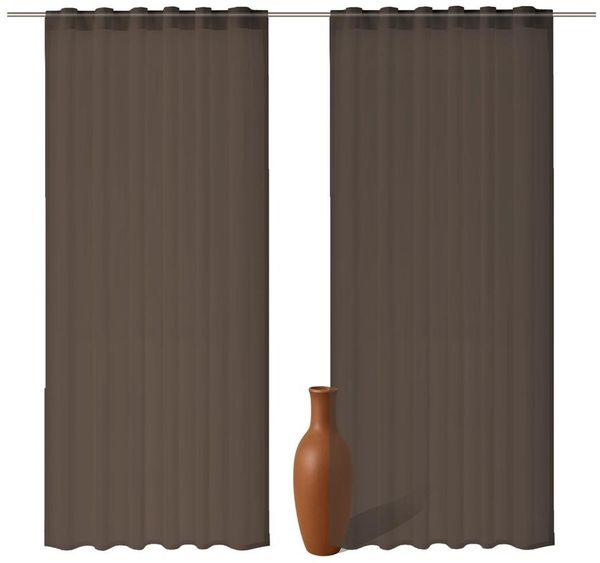 2er Set Schlaufenschal Voile, leichte Transparenz, braun, 300cm