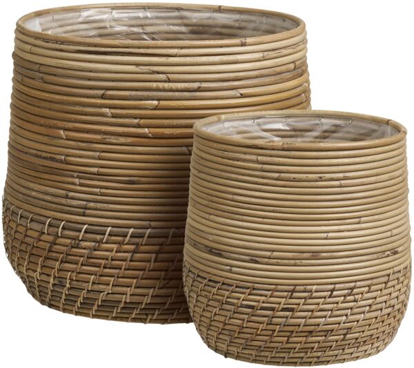 House Nordic Körbe, Kubu Rattan, natur, 2er Set