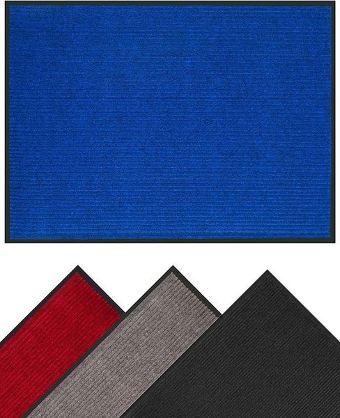 Praknu Teppich Schmutzfangmatte 90 x 120 cm Blau, rechteckig, Höhe: 7 mm, Waschbar - Robust - Rutchfeste Fußmatte für Innen- und Außenbereich
