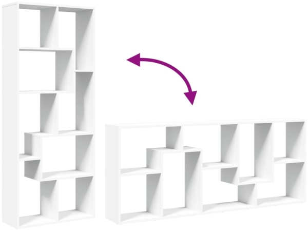 vidaXL Raumteiler-Bücherregal Weiß 67x25x161,5 cm Holzwerkstoff 858075 Bild 7