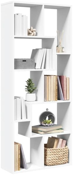 vidaXL Raumteiler-Bücherregal Weiß 67x25x161,5 cm Holzwerkstoff 858075