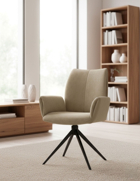 LC Home Drehstuhl Esszimmerstuhl Monti Webstoff