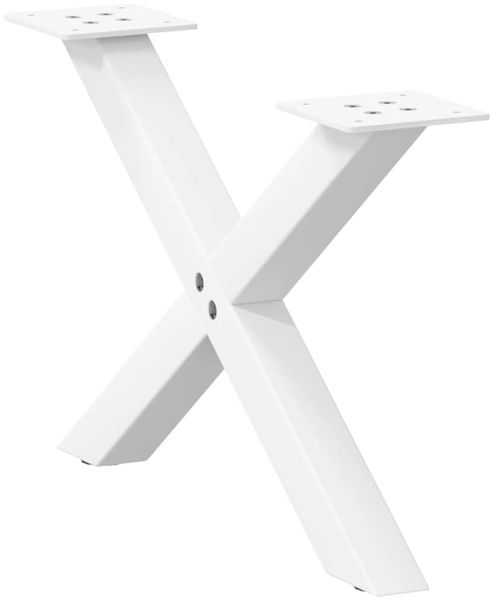 vidaXL Couchtischbeine X-Form 2 Stk. Weiß 50x(30-31) cm Stahl 4012877