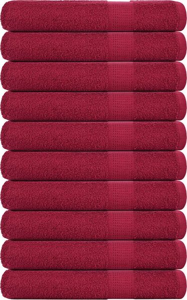 vidaXL Handtücher FROGN 10 Stk. Bordeaux 100x200 cm 360 g/m² 136748