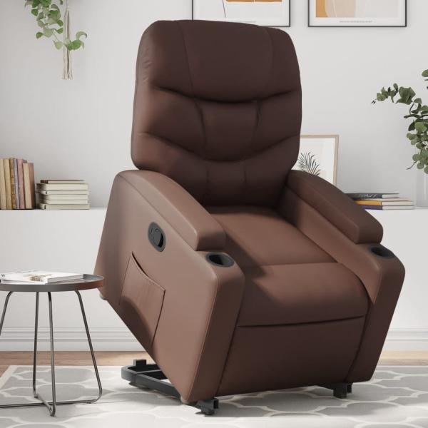 vidaXL Relaxsessel mit Aufstehhilfe Braun Kunstleder 3204660