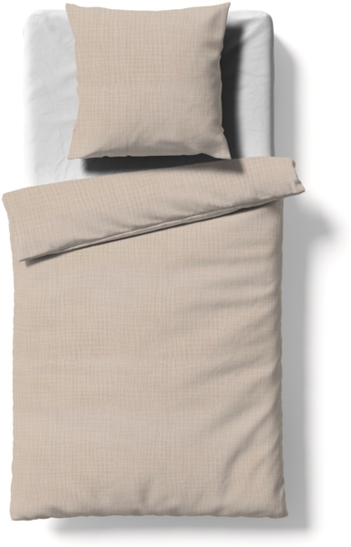Fleuresse Musselin Bettwäsche 240x220 Faro porzellan sand uni 614446-9050
