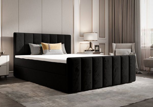 B&B Home 'Adelle' Boxspringbett, Schwarz, 200x200 cm