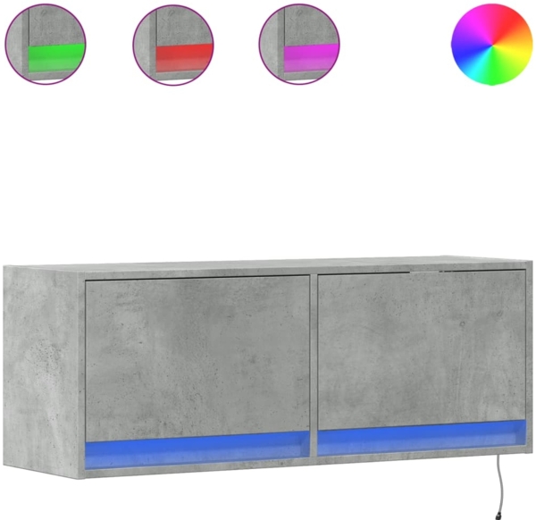 vidaXL TV-Wandschrank mit LED-Beleuchtung Betongrau 100x31x35 cm 852365 Bild 1
