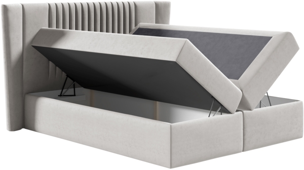 Boxspringbett 'Sagaru' Taupe 180x200 cm Bild 3