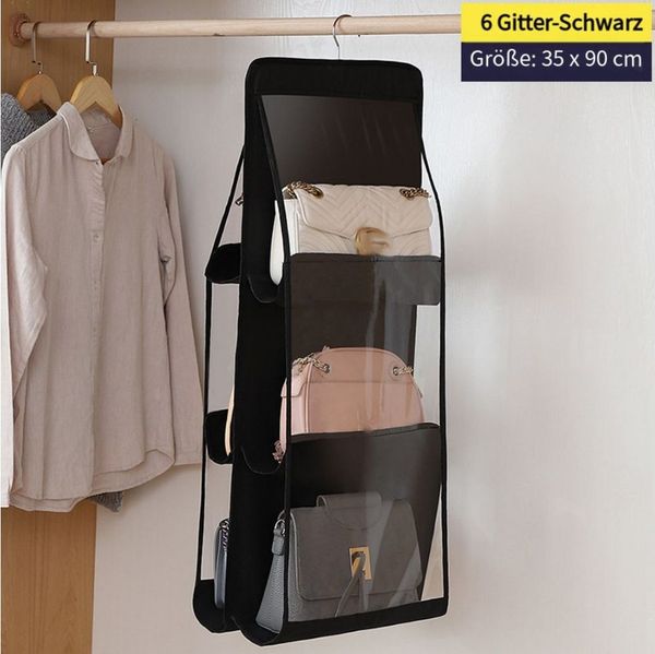 JOYOLEDER Hängeregal Aufbewahrung handtaschen Aufbewahrung 6/8 Taschen Organizer, Transparentes Fenster