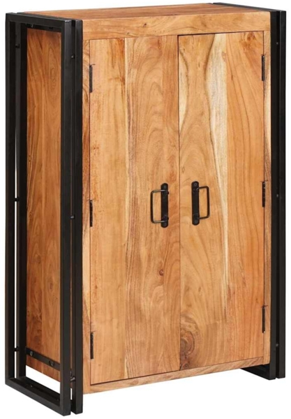 vidaXL Highboard mit Türen Braun Massivholz Akazie und Metall 4104767