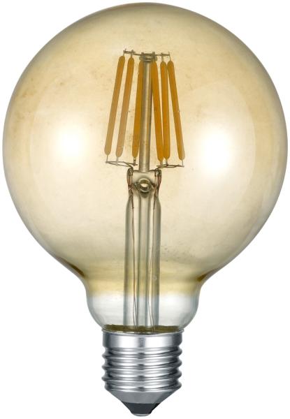 E27 Filament LED - 6 Watt, 660 Lumen, 2700 K warmweiß, Ø9,5cm - nicht dimmbar