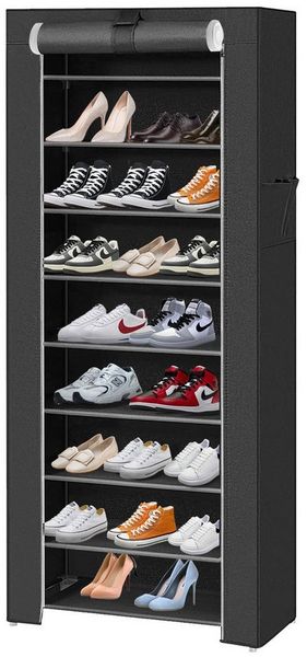 JEOBEST Schuhregal Schuhschrank 10 Ebenen, Metallgestell, Shoe Rack Schuhaufbewahrung mit Staubdichtem