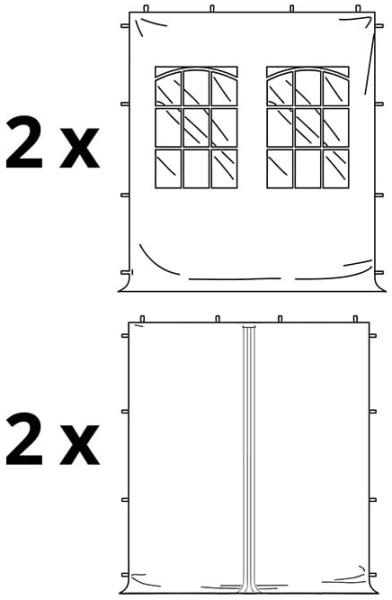 3x3 m Faltpavillon, ECONOMY Stahl 30mm, Seitenteile mit Sprossenfenstern, schwarz Bild 4