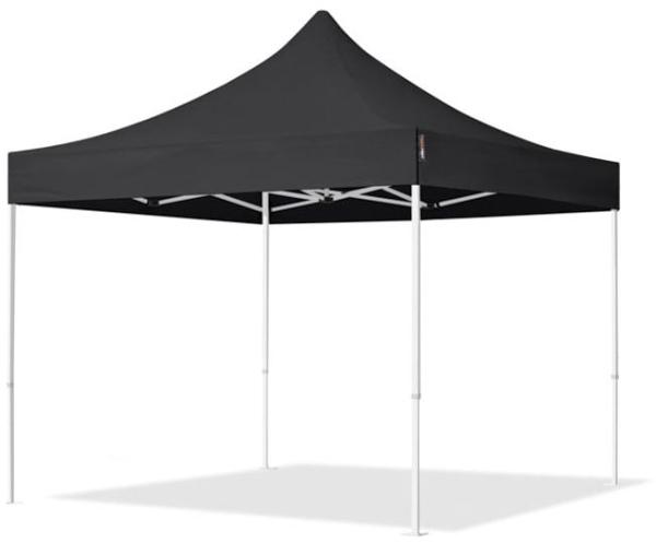 3x3 m Faltpavillon, ECONOMY Stahl 30mm, Seitenteile mit Sprossenfenstern, schwarz Bild 3