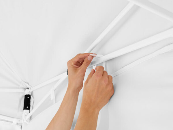 3x3 m Faltpavillon, ECONOMY Stahl 30mm, Seitenteile mit Sprossenfenstern, schwarz Bild 6