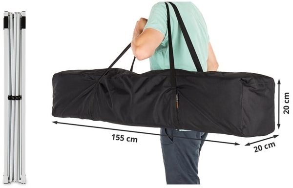 3x3 m Faltpavillon, ECONOMY Stahl 30mm, Seitenteile mit Sprossenfenstern, schwarz Bild 10