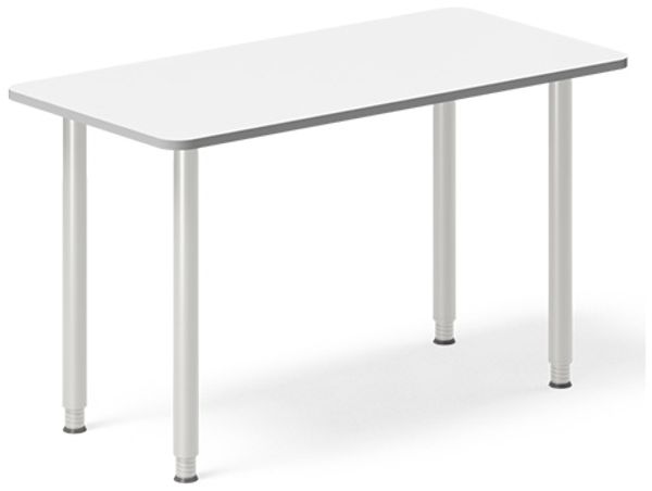 Schreibtisch DNA weiß 1600x800 mm I-Beine/Alugrau