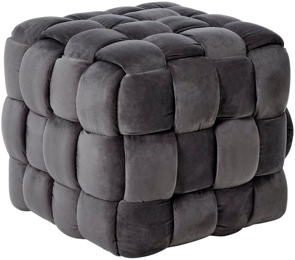 Jahnke Hocker WEB ART S, Hocker, Couchtisch, Beistelltisch gepolstert in edler Flechtoptik