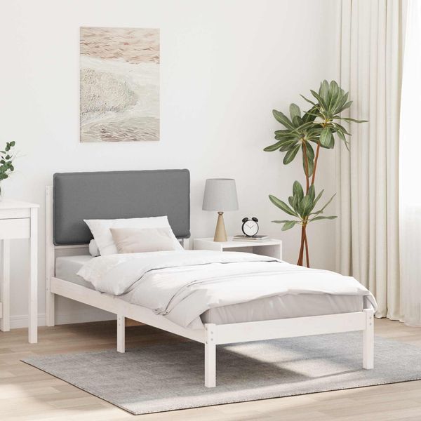vidaXL Bettgestell mit gepolstertem Kopfteil Hellgrau 75 x 190 cm 877883