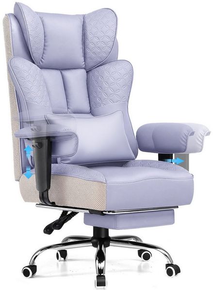 GTPLAYER Gaming-Stuhl Bürostuhl mit Fußstütze 150° Verstellbare Rückenlehne & Armlehnen, Computerstuhl Chefsessel für Große und Schwere Personen