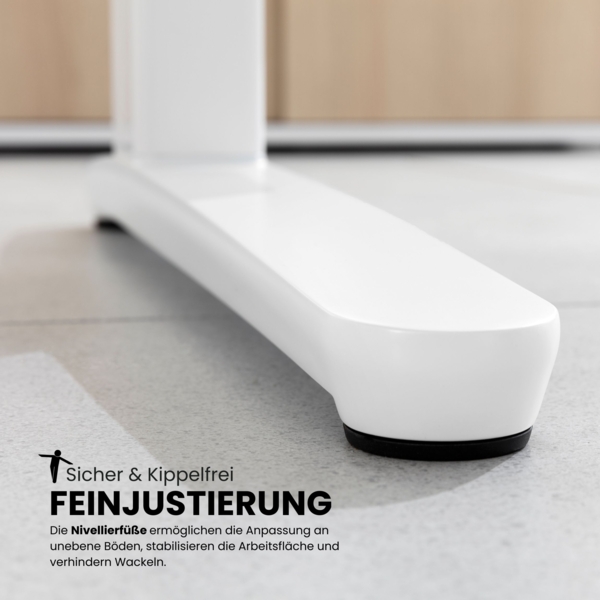 bümö elektrisch höhenverstellbarer Schreibtisch 160x80 cm mit Memory-Steuerung - Design Schreibtisch höhenverstellbar elektrisch, elektrischer Schreibtisch Nussbaum, Gestell graphit/alu, XBHM16-N-GC Bild 4