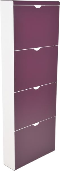 Schuhkipper EDDI 4 Kippladen - Holz Violett 138 x 51 x 16 cm | Schuhschrank