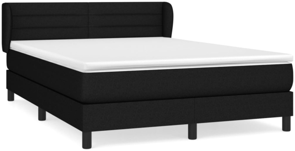 vidaXL Boxspringbett mit Matratze Schwarz 140x190 cm Stoff 3126319