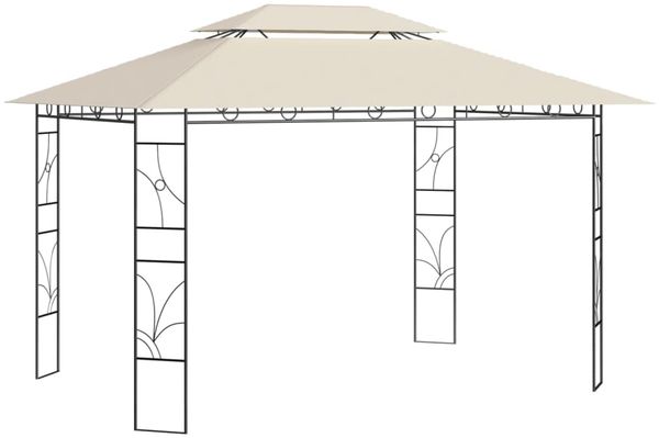 Gartenpavillon, Pavillon 4x3x2,7 m Creme 160 g/m²