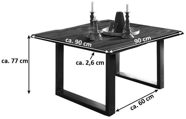 SAM® Baumkantentisch Kapalua, Baumkante, Akazienholz massiv, nussbaumfarben, bis 3 Meter lieferbar