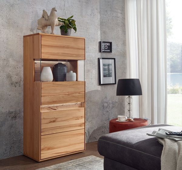 Highboard rechts 63x152cm "Berlin" Kernbuche geölt