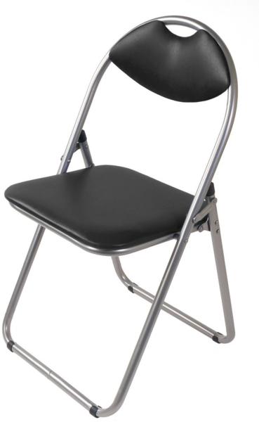 Metall Klappstuhl mit Kunstlederbezug und Polsterung Gästestuhl Besucherstuhl