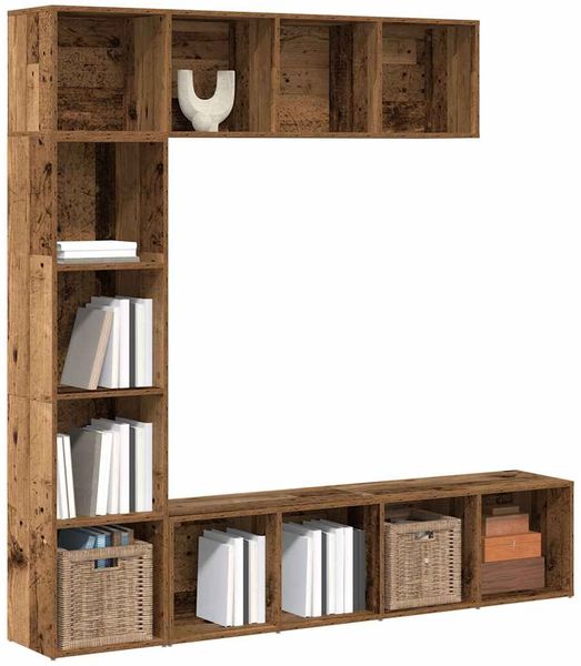 Bücherschränke 3pcs TV-Schränk Altholz Holzwerkstoffe