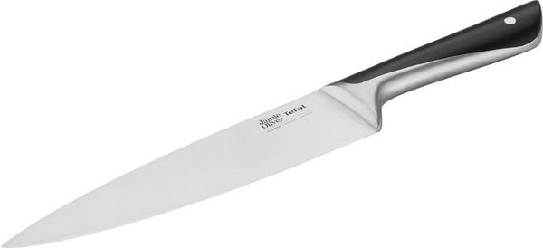 Jamie Oliver by Tefal K26701 Kochmesser 20 cm | hohe Schneideleistung | unverwechselbares Design | widerstandsfähige und langlebige Klingen | Edelstahl/Schwarz