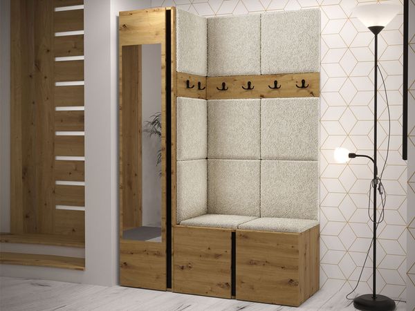 Garderoben-Set Monati X, Artisan Eiche / Artisan Eiche + Schwarz, Farbe: Abriamo 03