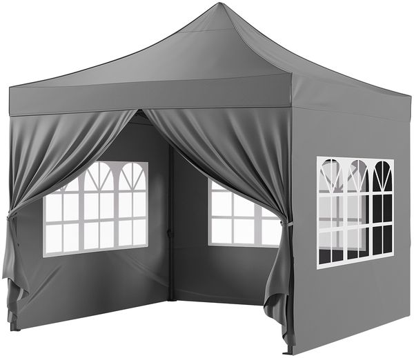 STEELSØN 'Rynara' Pavillon 3x3 m, grau, wasserdicht, stabil und UV-beständig, Faltpavillon 3-fach höhenverstellbar, Gartenpavillon mit 4 Seitenteilen, Pop Up Pavillon inkl. Tragetasche Bild 13
